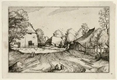 The Swann's Inn, plate six after Pictures of Farms, Country Houses and Rustic Villages (Praediorum villarum et rusticarum casularum icones)