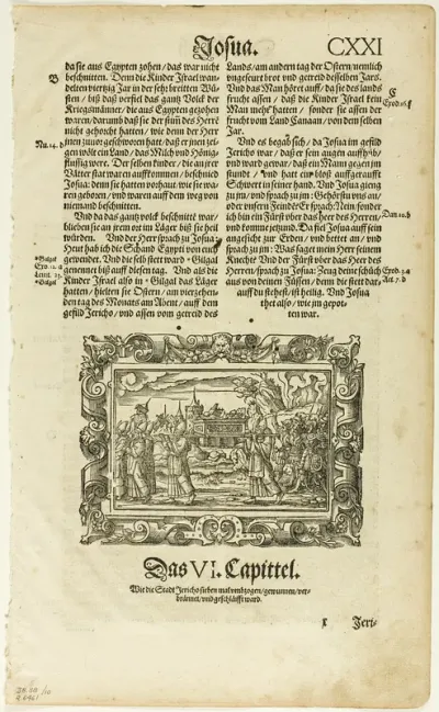 The Taking of Jericho from Catholische Bibell, plate ten from Woodcuts from Books of the XVI Century