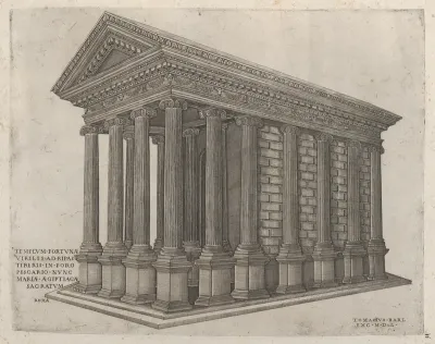 The Temple of Fortune in Rome, from "Speculum Romanae Magnificentiae"