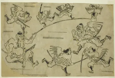 The Tengu King Training his Pupils