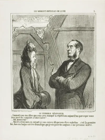 The Terrible Director. “- Indeed! You are telling me that you missed today's rehearsal because you had to set leeches onto your mother? - Yes sir. - But, when you first came here three months ago, you told me that you were an orphan. This is the firs