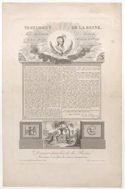 The testament and last words of Marie Antoinette