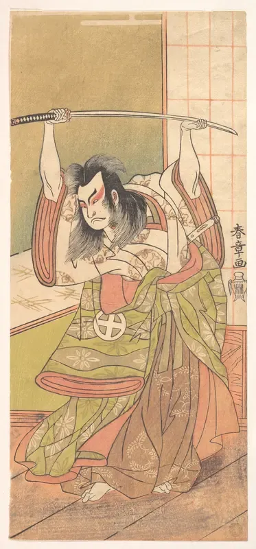 The Third Otani Hiroji as a Daimyo Standing on the Engawa