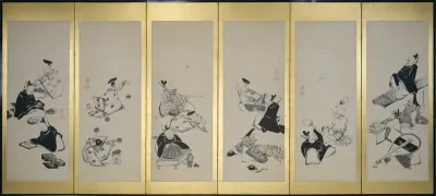 The Thirty-Six Immortal Poets (1 of a pair)