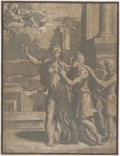 The Tiburtine Sibyl showing Emperor Augustus the Virgin and Christ Child