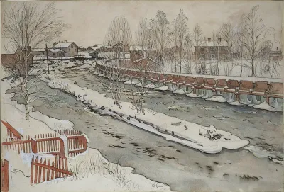 The Timber Chute. Winterscene. From A Home (26 watercolours)