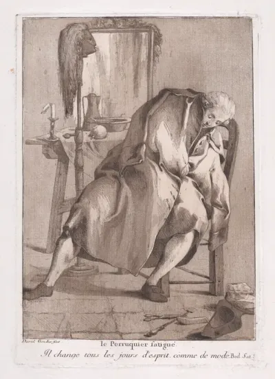 The Tired Wigmaker, from "Divers Portraits"
