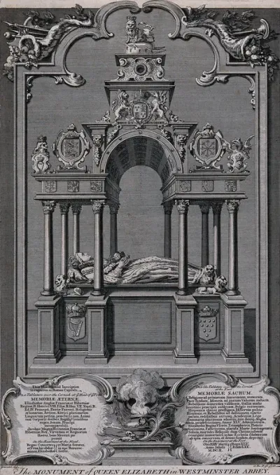 The tomb of Queen Elizabeth I of England in Westminster Abbey