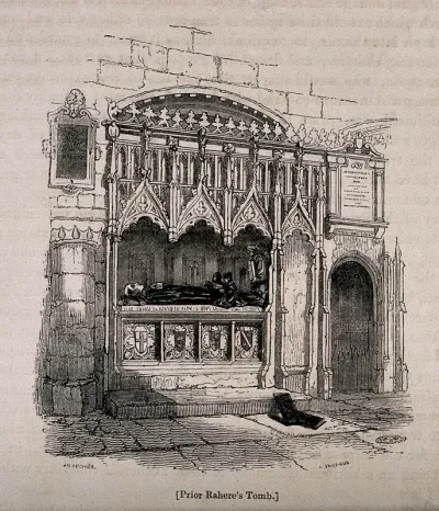 The tomb of Rahere, St Bartholomew the Great Church, London