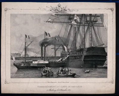 The transport of the body of Napoleon Bonaparte on to a ship