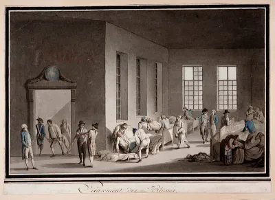 The treatment of wounded soldiers in a ward of a hospital