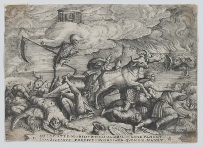 The Triumph of Death on Time, from "The Triumphs of Petrarch"