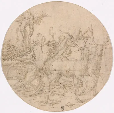The Triumph of Time (recto); Sketch of a Stag (verso)