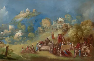 The Trojans Building the Temple to Venus and Making Offerings at Anchises's Grave in Sicily