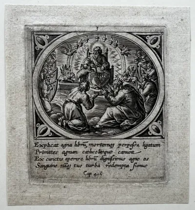 The Twenty-Four Elders with Harps around the Throne of God, from Icones Revelationum... (The Revelations of St John)