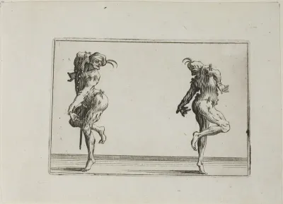 The Two Pantaloons Turning their Back, from The Caprices