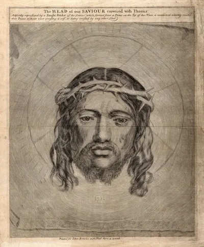 The veronica (sudarium of Saint Veronica), representing the face of Christ