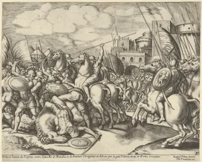 The victory of Scipio over Syphax