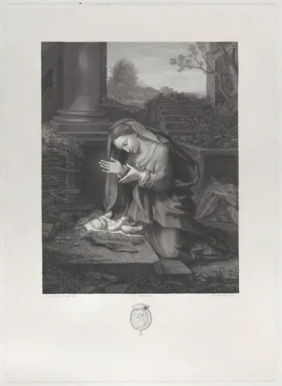 The Virgin adoring the Christ child