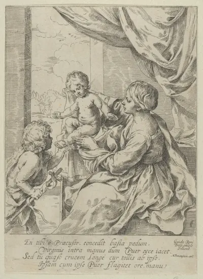 The Virgin and Child at a table with the young John the Baptist, after Reni