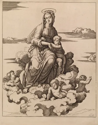 The Virgin and Child Seated on a Cloud