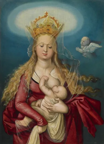 The Virgin as queen of heaven suckling the infant Christ
