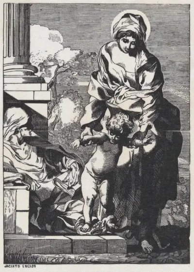 The Virgin helping infant Christ Child take his first steps