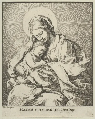 The Virgin holding the infant Christ, after Reni