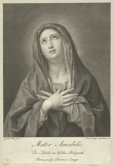 The Virgin looking upwards with hands crossed over her chest, after Reni