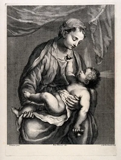 The Virgin Mary adoring Christ as an infant