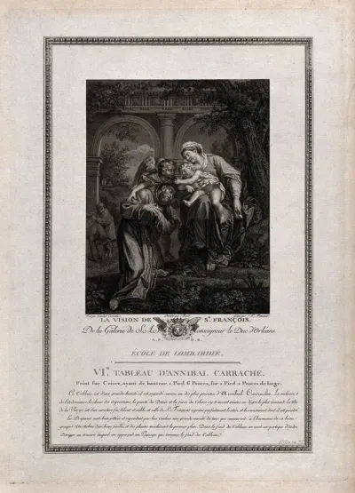The Virgin Mary presenting Saint Francis of Assisi with the infant Christ