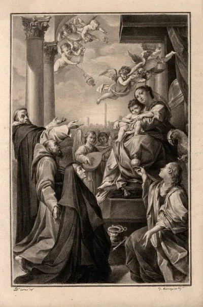 The Virgin Mary with the Christ Child and angels, with Saint Francis, Saint Dominic, Saint Monica and Saint Mary Magdalene