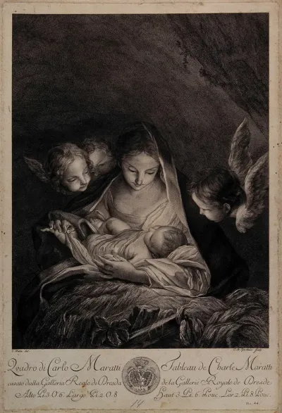 The Virgin Mary with the Christ child, surrounded by angel's heads