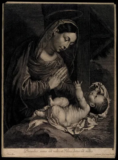 The Virgin prays to the Christ child