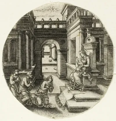 The Virgin Seated on an Altar