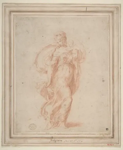 The Virgin Walking to the Right Carrying the Christ Child