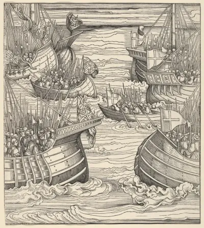 The Voyage of the White King Against the Turks, from "Der Weisskunig"
