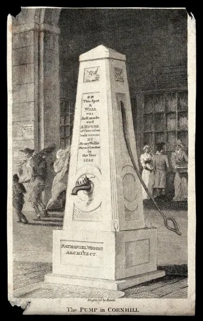 The water pump in Cornhill designed by Nathaniel Wright
