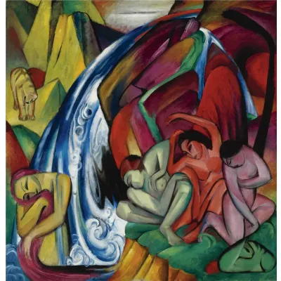 The Waterfall. Women under a Waterfall