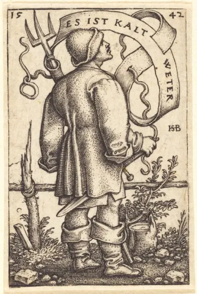 The Weather Peasant Facing Right