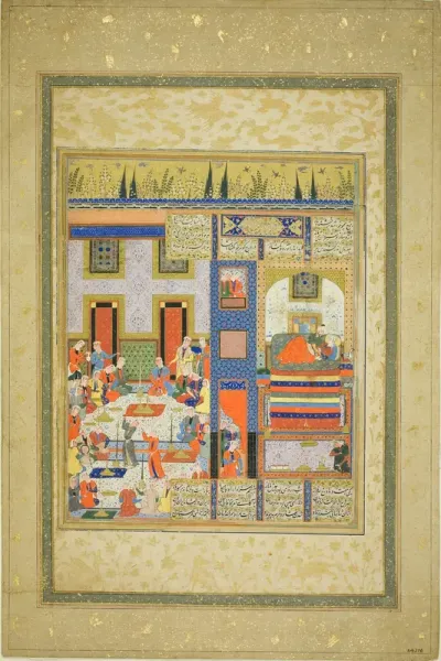 The Wedding Night of Anushirvan and the Khaqan's Daughter (from a copy of Firdausi's Shahnama)