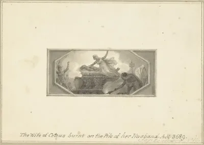 The Wife of Ceteus burnt on the Pile of her Husband