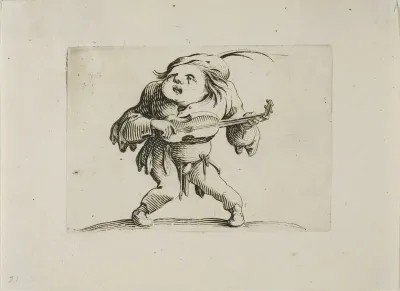 The Wobbly Man Playing the Guitar, from Varie Figure Gobbi