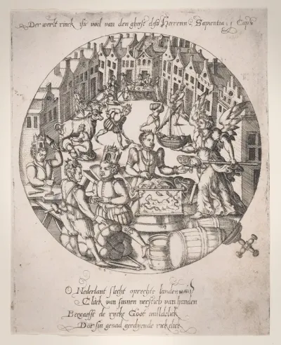 The world is full of the spirit of the Lord (Wisdom of Solomon 1:7), plate 1 from a series of Four Allegories of the Netherlands