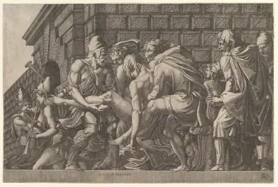The Wounded Paris Carried from the Field of Battle