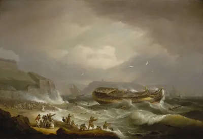 The Wreck of the East Indiaman 'Dutton' in Plymouth Sound, 26 January 1796