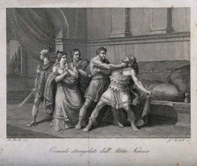 The wrestler and gladiator Narcissus strangling the emperor Commodus