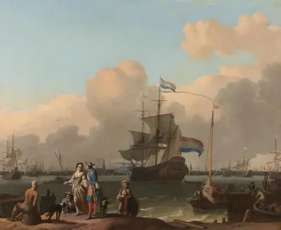 The Y at Amsterdam, with the Frigate 'De Ploeg'