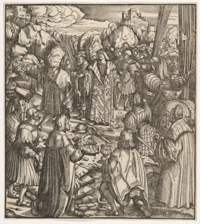 The Young Prince Standing Between His Secretaries, from "Der Weisskunig"