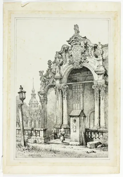 The Zwinger, Dresden, from Facsimiles of Sketches made in Flanders and Germany